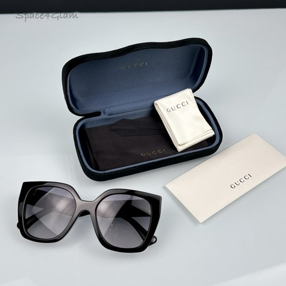 Gucci Women Sunglasses Black Grey Gradient Square GG1300S 004 BRAND NEW - Picture 7 of 11